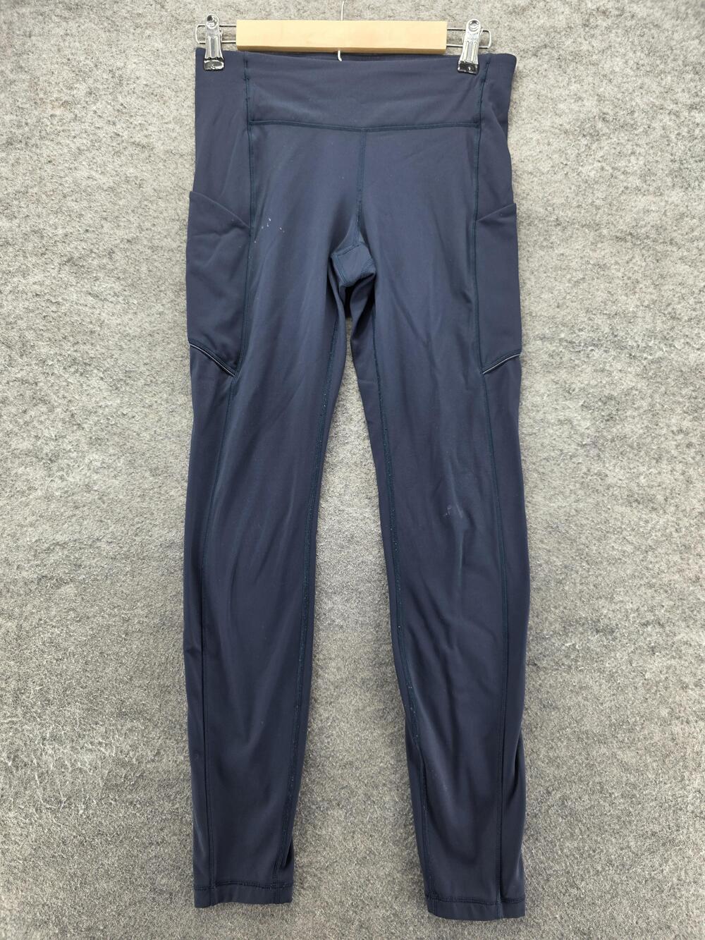 Lululemon Pants Womens 6 Blue High Rise Ankle Pocket Leggings Yoga Running